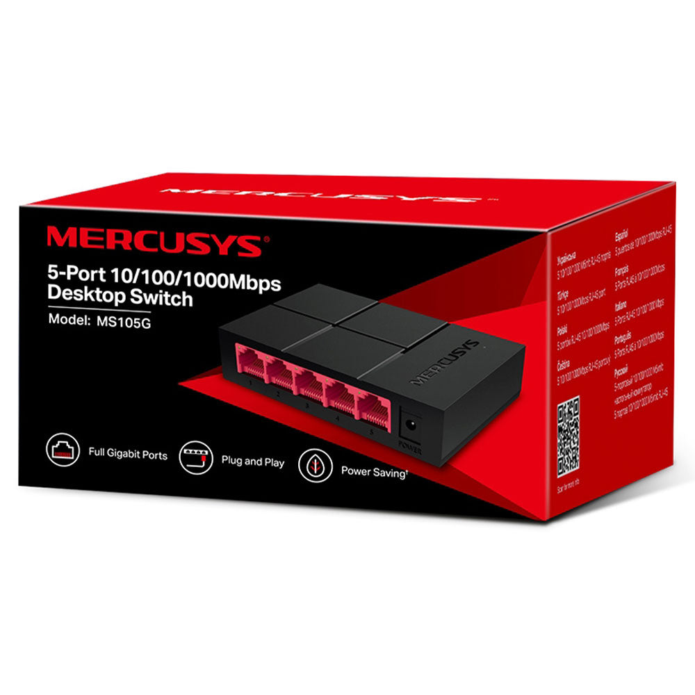 Mercusys MS105G Unmanaged Desktop Switch 5 Ports 10/100/1000Mbps
