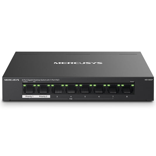 سويتش ميركوسيس 7 منافذ 10/100/1000 ميجابت في الثانية PoE+ + منفذ (RJ45) 10/100/1000 ميجابت في الثانية MS108GP Unmanaged 