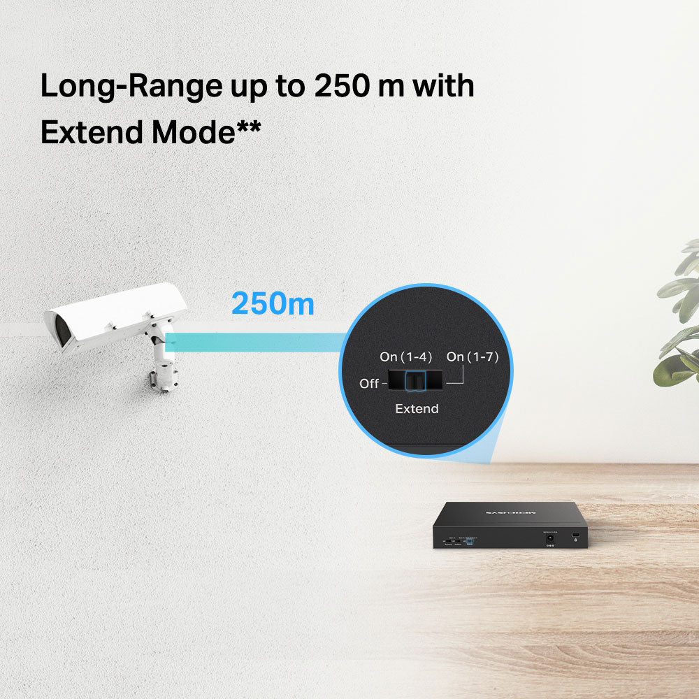 سويتش ميركوسيس 7 منافذ 10/100/1000 ميجابت في الثانية PoE+ + منفذ (RJ45) 10/100/1000 ميجابت في الثانية MS108GP Unmanaged 