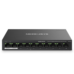 Mercusys MS110P Unmanaged Desktop Switch 8 Ports PoE 10/100Mbps + 2 Ports RJ45 10/100Mbps Uplink 65W
