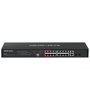 سويتش ميركوسيس 16 منفذ 10/100/1000 ميجابت في الثانية PoE+ + منفذين (RJ45) 10/100/1000 ميجابت في الثانية + منفذين (SFP) 10/100/1000 ميجابت في الثانية MS120GP Unmanaged Rackmount