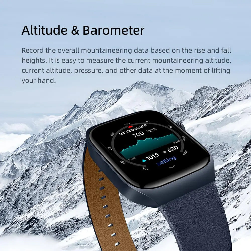Mibro T2 XPAW012 Watch (45mm - GPS) Deep Blue Metal Case With Deep Blue Leather Band & Extra Deep Blue Silicone Band