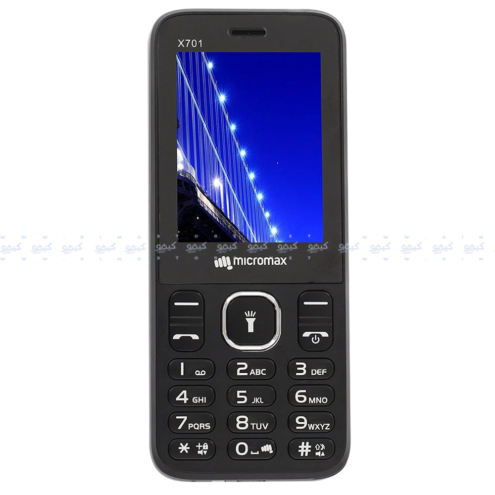 موبايل مايكروماكس X701 ثنائي الشريحة (40 ميجابايت / 56 ميجابايت رام/ 2.4 بوصة/ تقنية 2G) - أسود