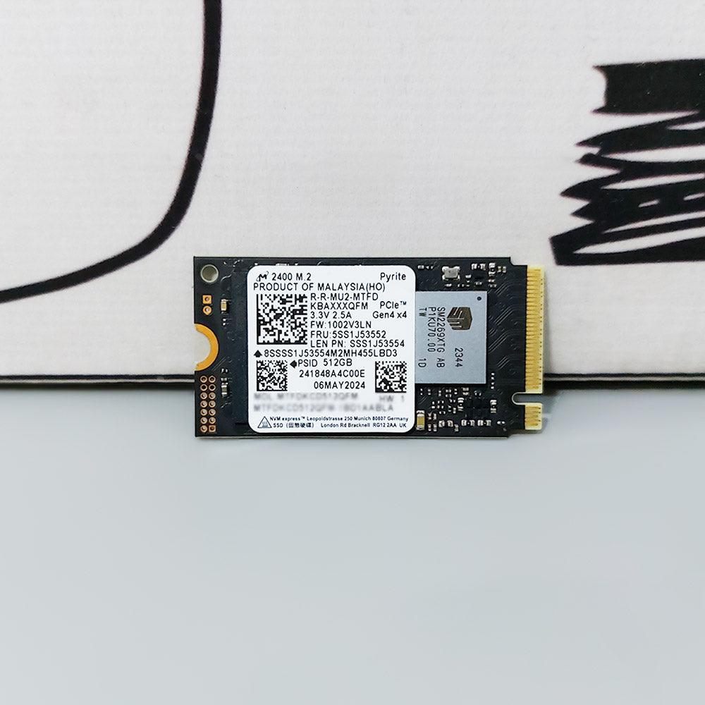 Micron 2400 512GB NVMe 2230 PCIe M.2 SSD (Original Used)
