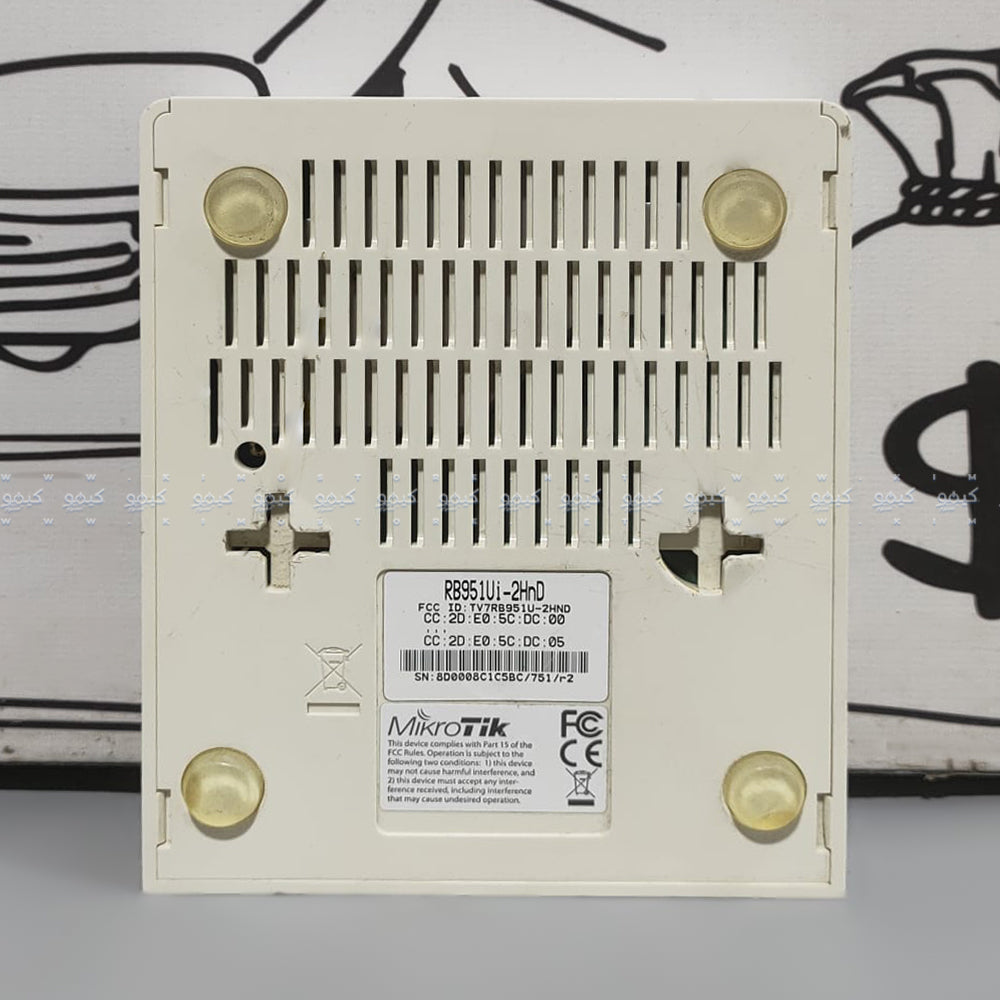 راوتر بورد ميكروتيك 5 منافذ 300 ميجابايت في الثانية RB951UI-2HND (استعمال)