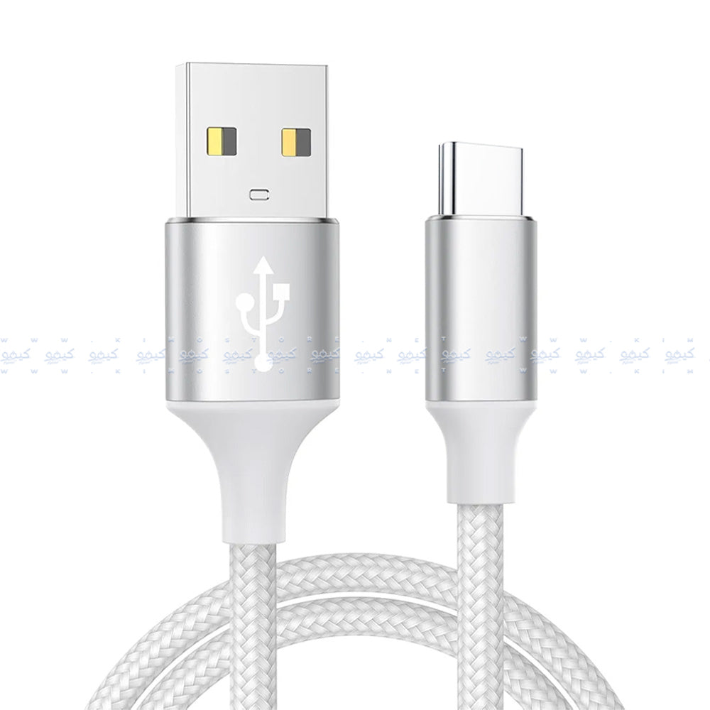 كابل شاحن موبايل مومو يو اس بي إلى تايب سي بقوة 3 امبير شحن سريع 1.2 متر MO-011014 - أبيض
