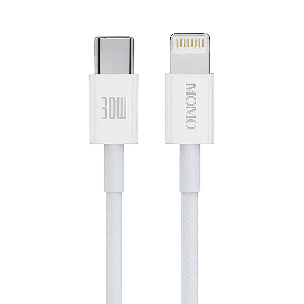 Momo MO-011109 Type-C To Lightning Cable 30W Fast Charging 1.2m - White