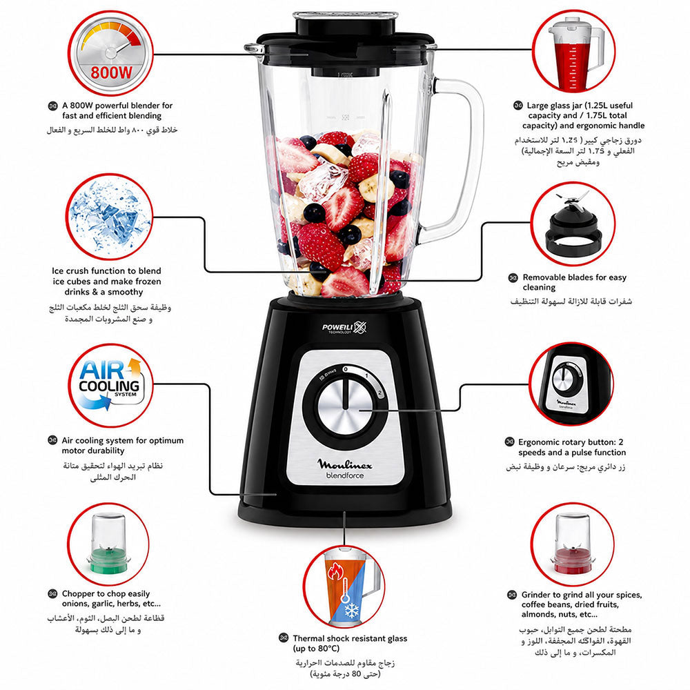 Moulinex Blender Blendforce Glass 
