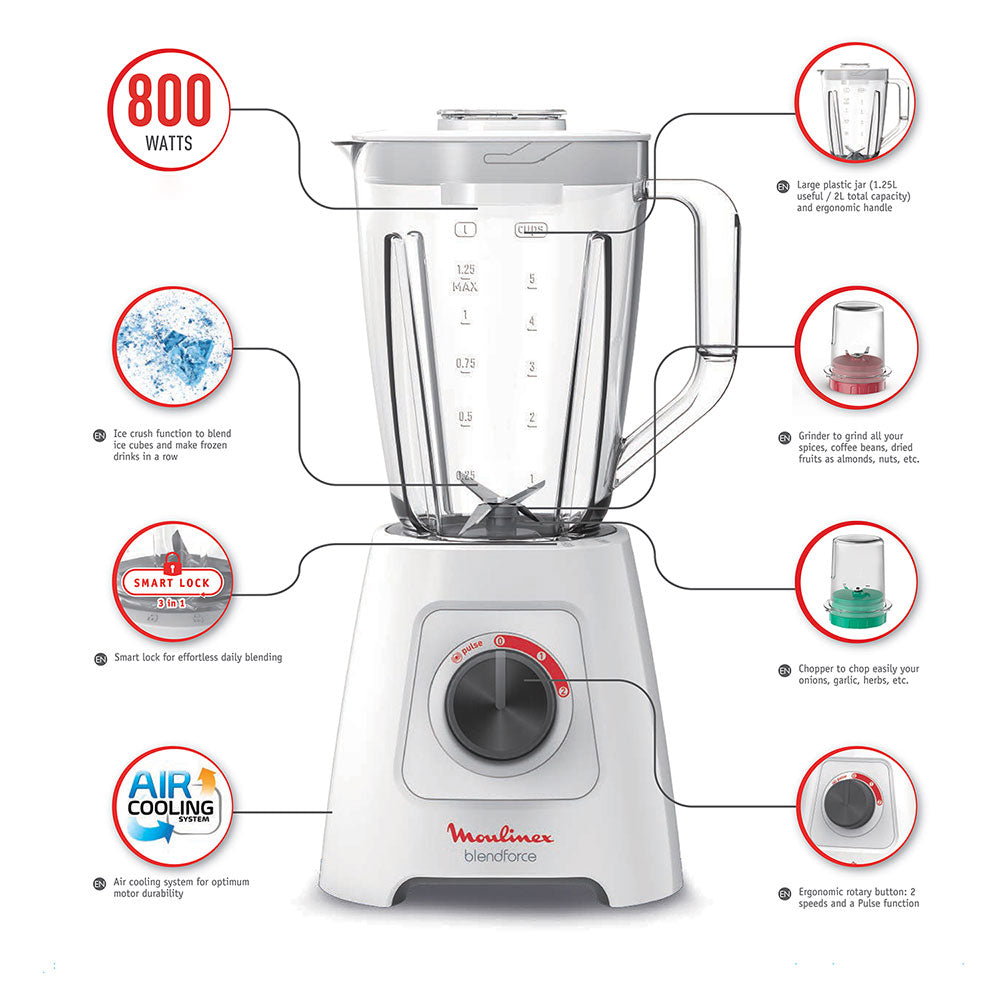 Moulinex Blender Blendforce LM4231EG/98 2L 800W - White