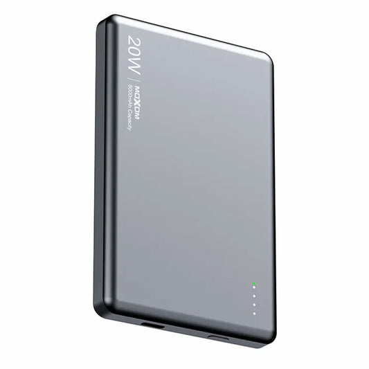 Moxom MH312 ULTRA-THIN Wireless Power Bank Type-C 20W Fast Charging 5000mAh - Black