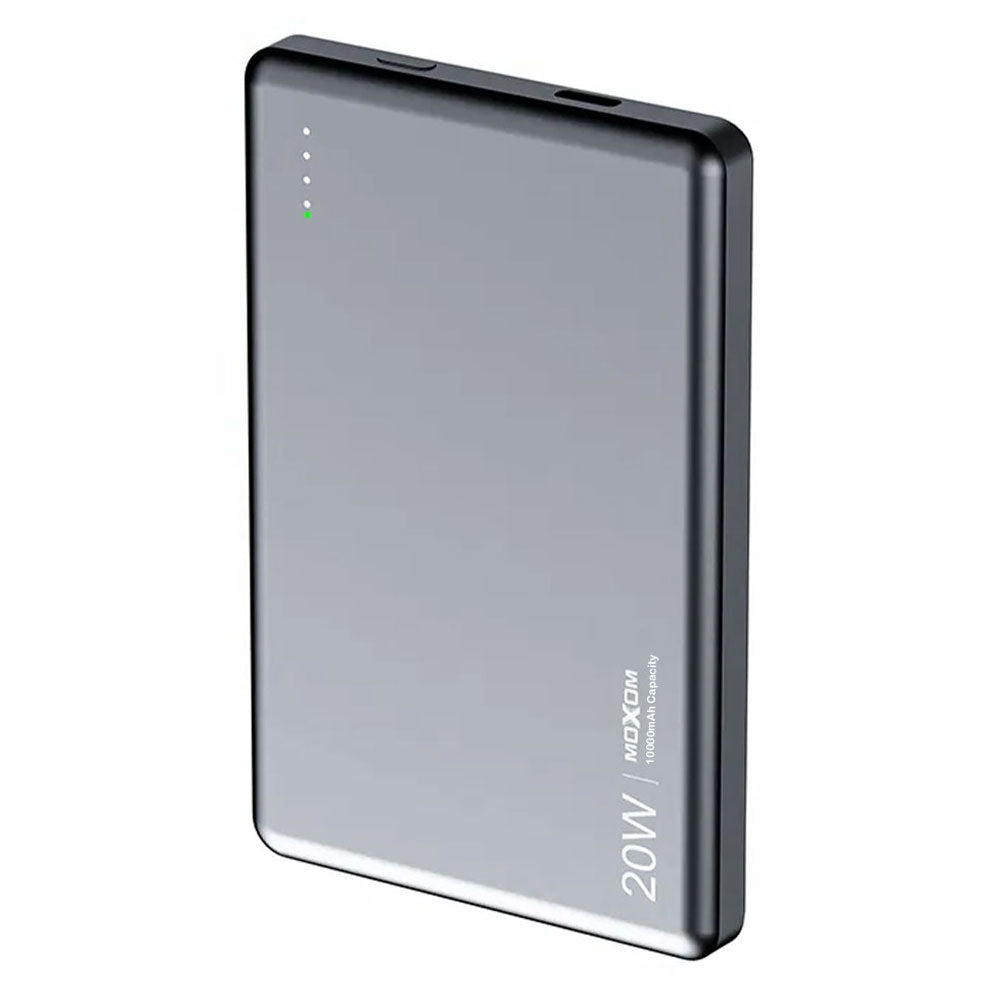 باور بانك موكسوم لاسلكي مغناطيسي بمنفذ تايب سي 20 وات 10000 مللي أمبير شحن سريع MH805 ULTRA-THIN - أسود