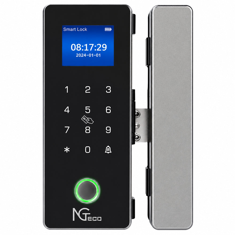 Ngteco SL04-GL40N Fingerprint Door Lock With Monitor - Black