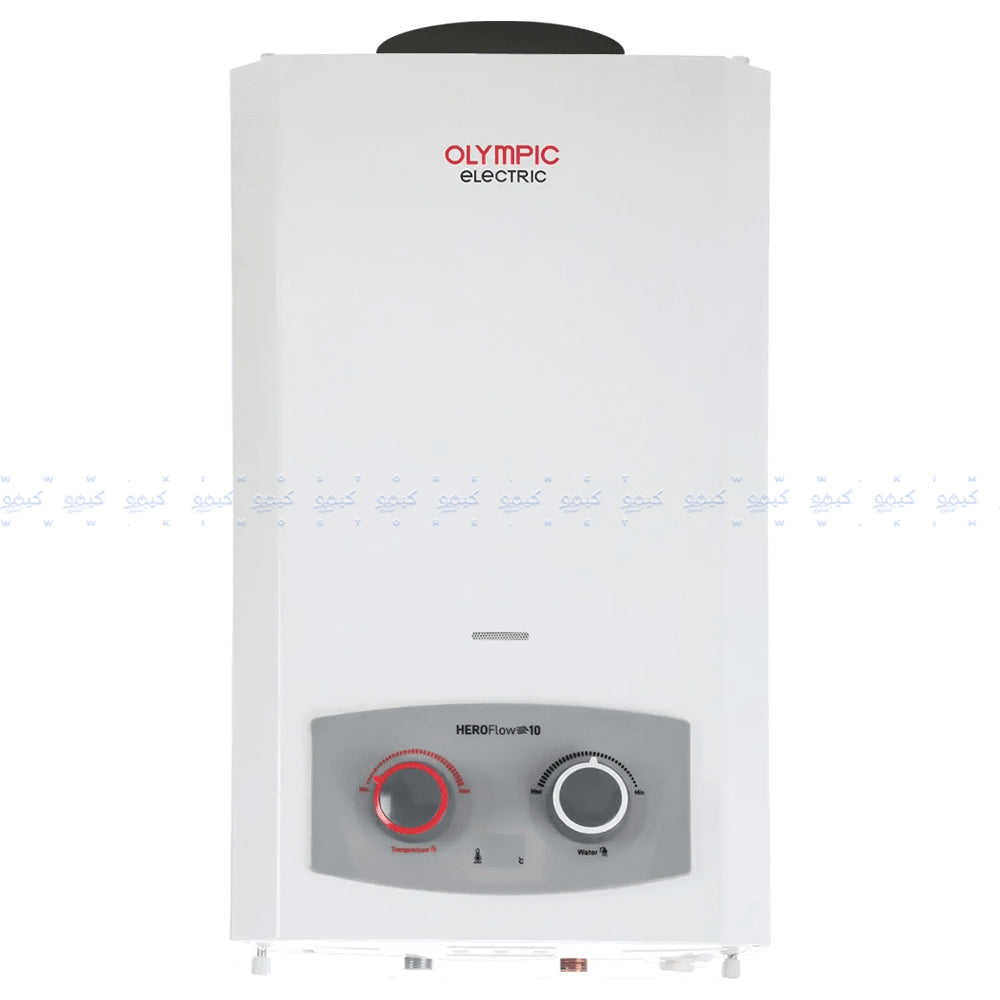 Olympic Gas Water Heater With Chimney Hero Flow OYG10113WL 10L (Adapter) - White
