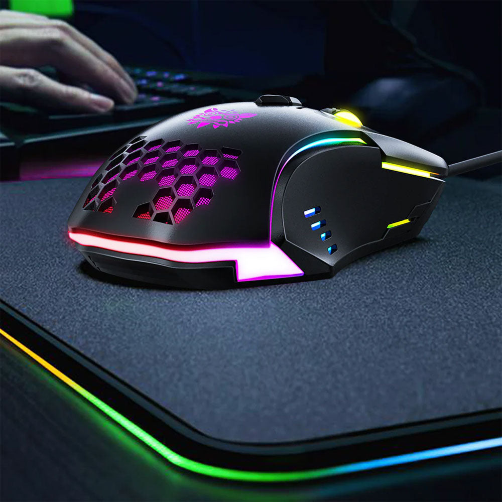 ماوس اونيكوما سلكي RGB جيمنج 3600 نقطة في البوصة CW902 - أسود