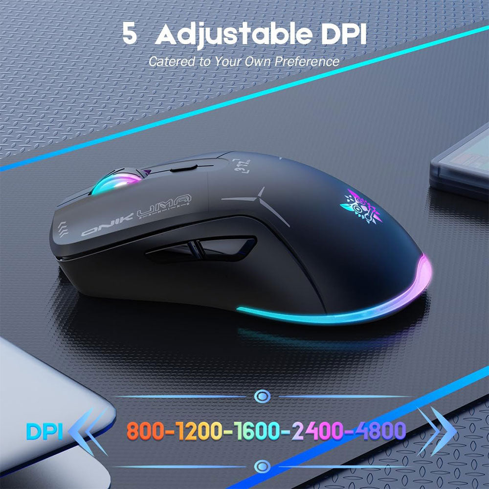ماوس اونيكوما لاسلكي ثنائي الوضع RGB جيمنج 4800 نقطة في البوصة CW917 
