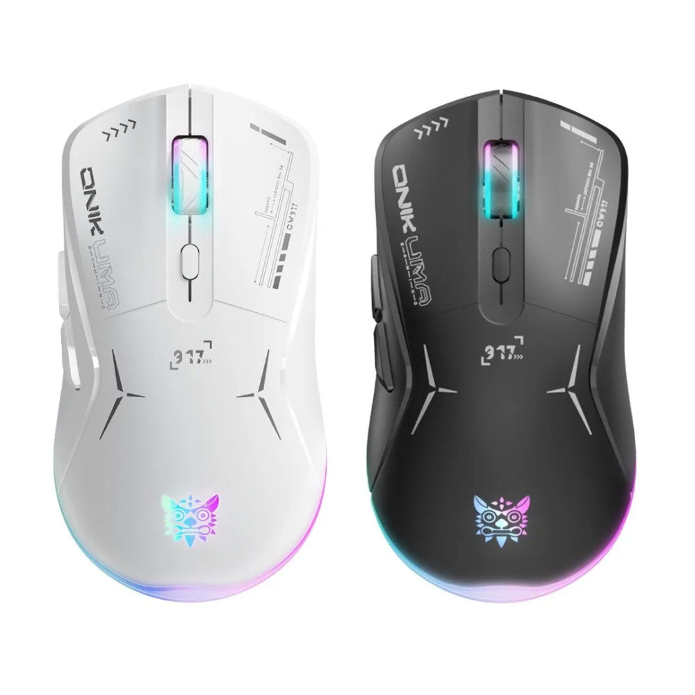 ماوس اونيكوما لاسلكي وسلكي ثنائي الوضع RGB جيمنج 4800 نقطة في البوصة CW917 
