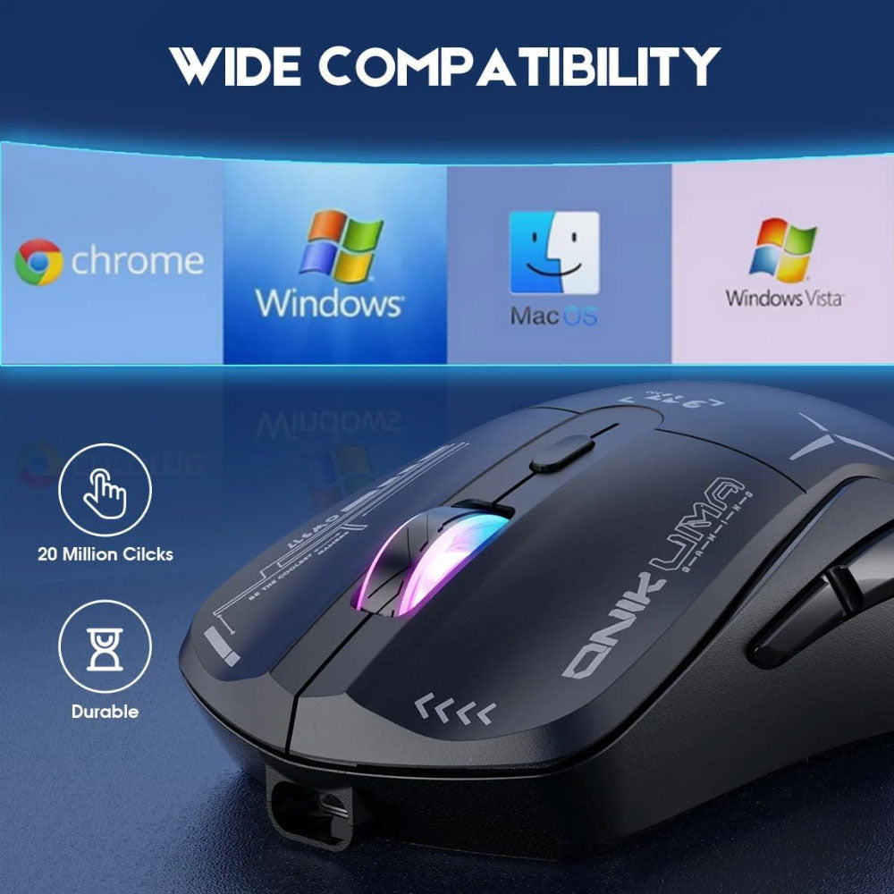 ماوس اونيكوما لاسلكي وسلكي ثنائي الوضع RGB جيمنج 4800 نقطة في البوصة CW917 
