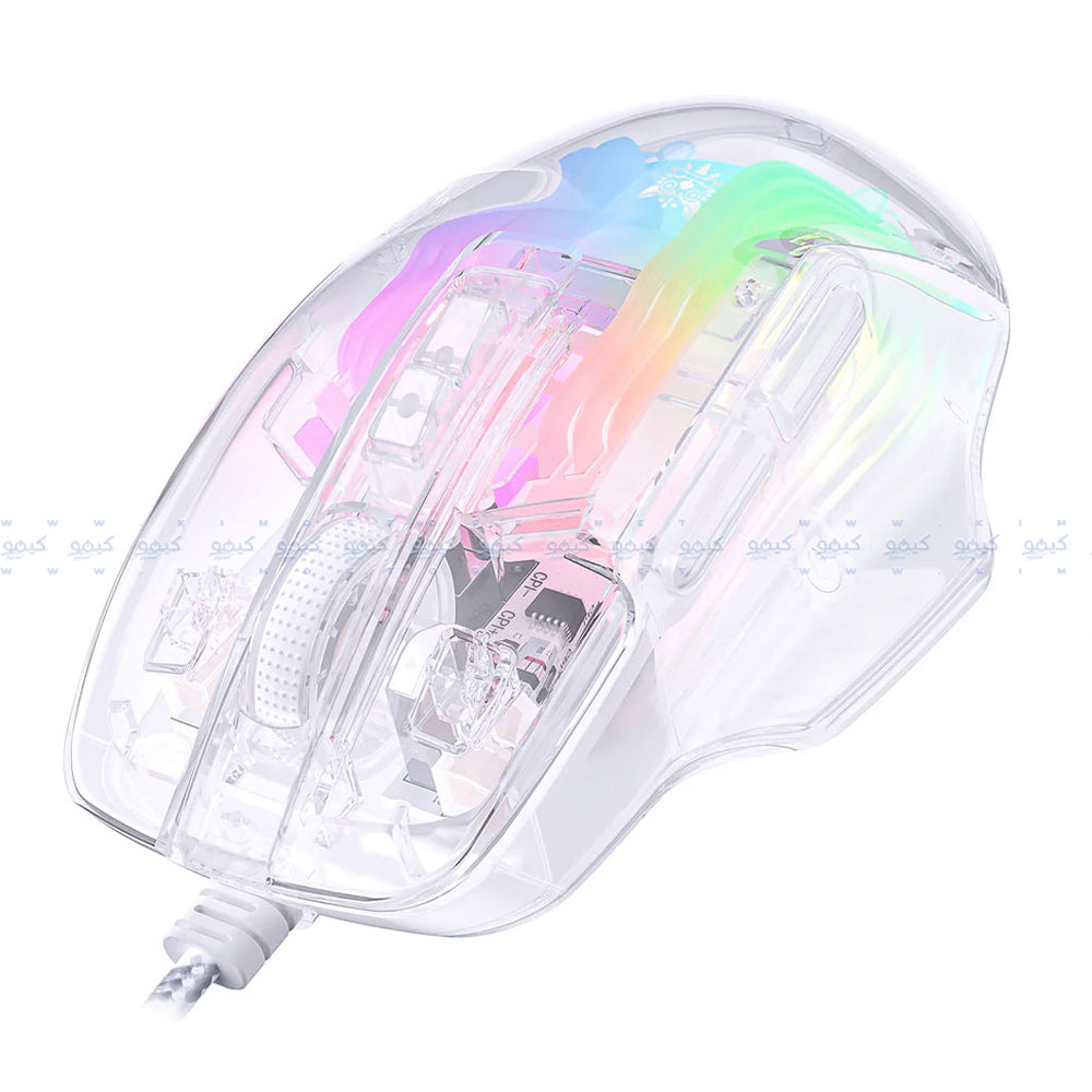 Onikuma CW923 Wired RGB Gaming Mouse 12800Dpi - Transparent