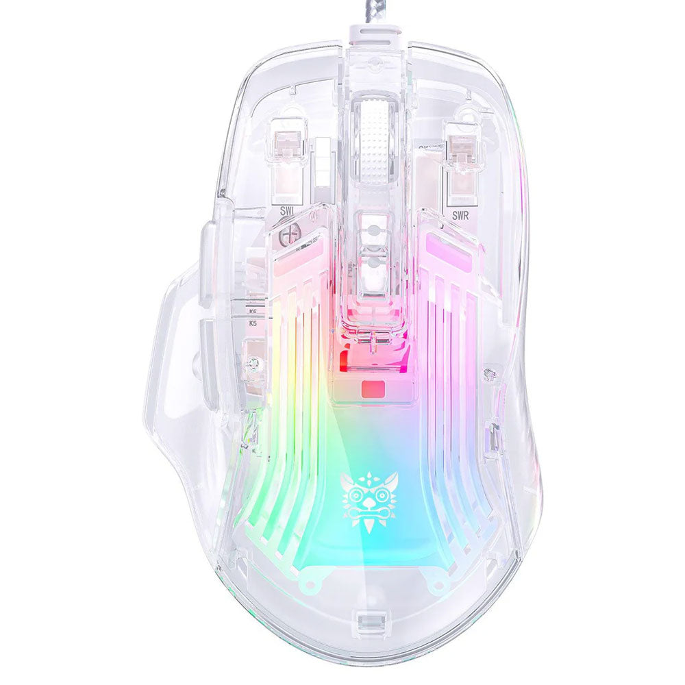 Onikuma CW923 Wired RGB Gaming Mouse 12800Dpi - Transparent