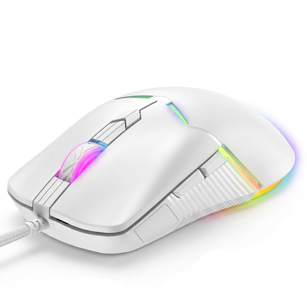 Onikuma CW929 Wired RGB Gaming Mouse 6400Dpi - White