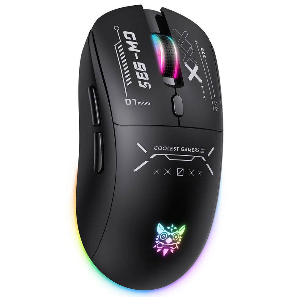 Onikuma CW935 Triple-Mode Rechargeable Bluetooth Wireless & Wired RGB Gaming Mouse 12800Dpi - Black