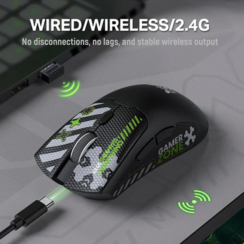 ماوس اونيكوما لاسلكي و سلكي بلوتوث قابل للشحن ثلاثي الوضع RGB جيمنج 12800 نقطة فى البوصة DM01 