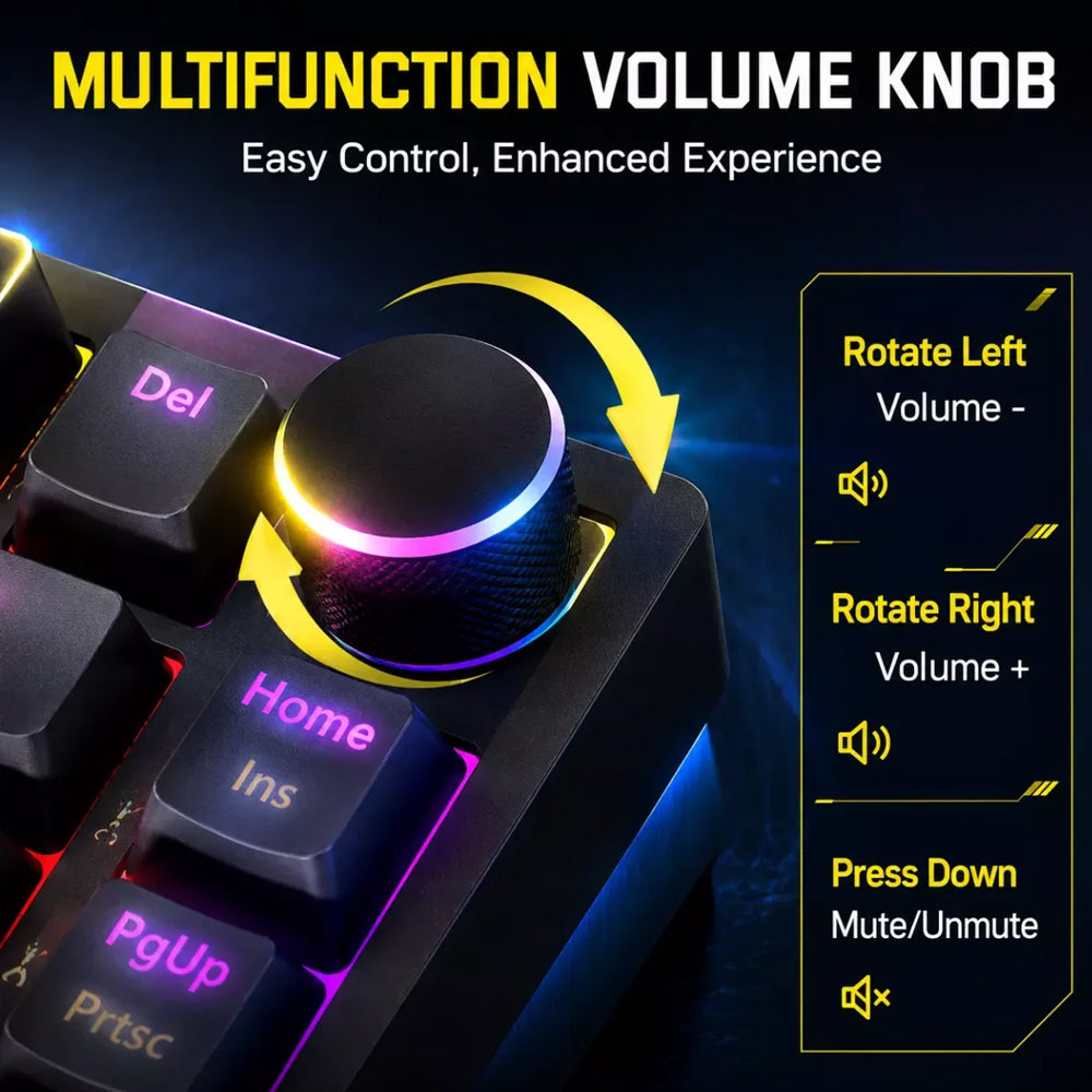 Onikuma G52 Jixian Red Switch Wired RGB Gaming Keyboard English - Black