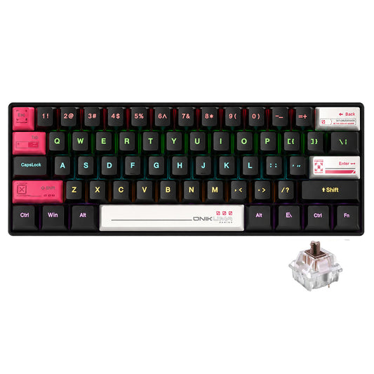كيبورد اونيكوما سلكى سويتش بني  RGB جيمنج إنجليزى G55 - أسود 