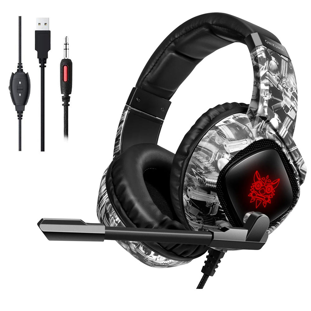 Onikuma K19 RGB Gaming Headset - Camouflage Gray