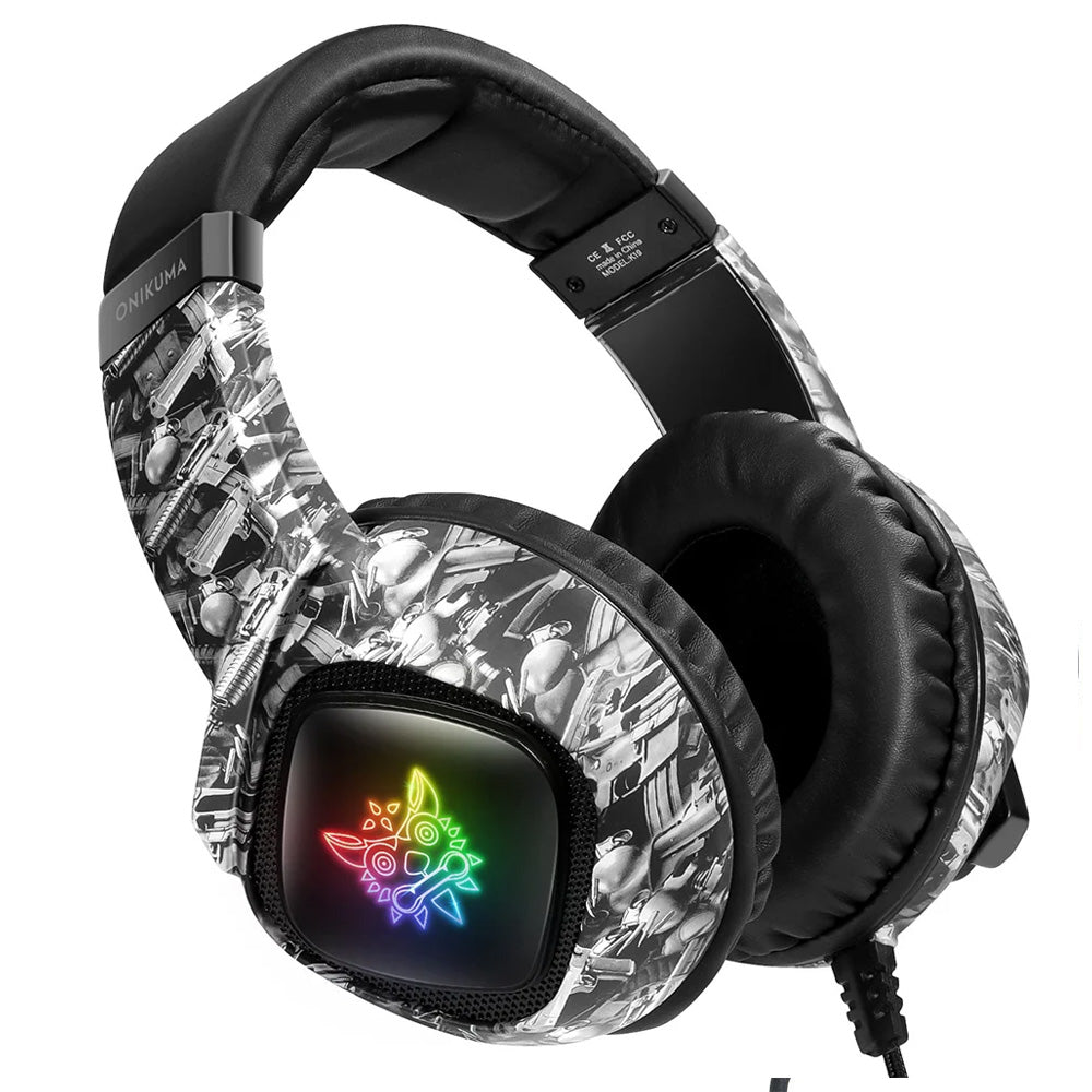 Onikuma K19 RGB Gaming Headset - Camouflage Gray
