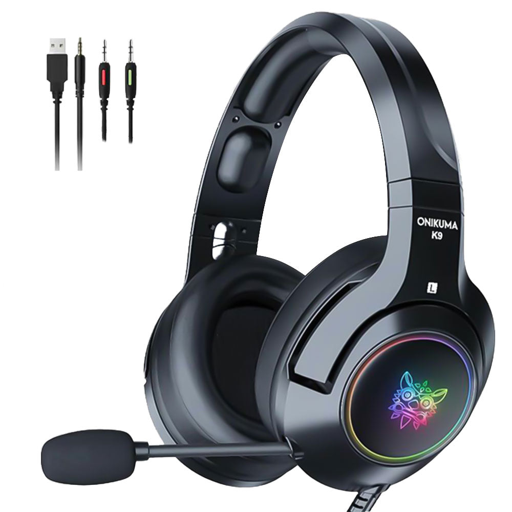 Onikuma K9 RGB Gaming Headset 7.1 Surround Sound - Black