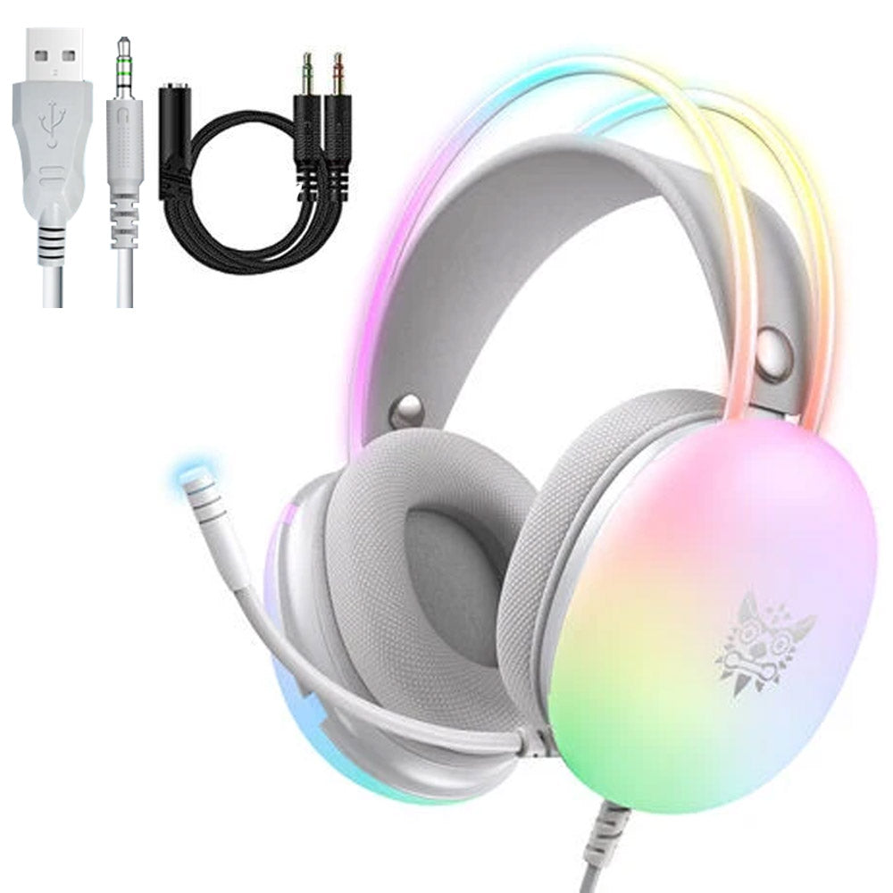 Onikuma X25 RGB Gaming Headset - White