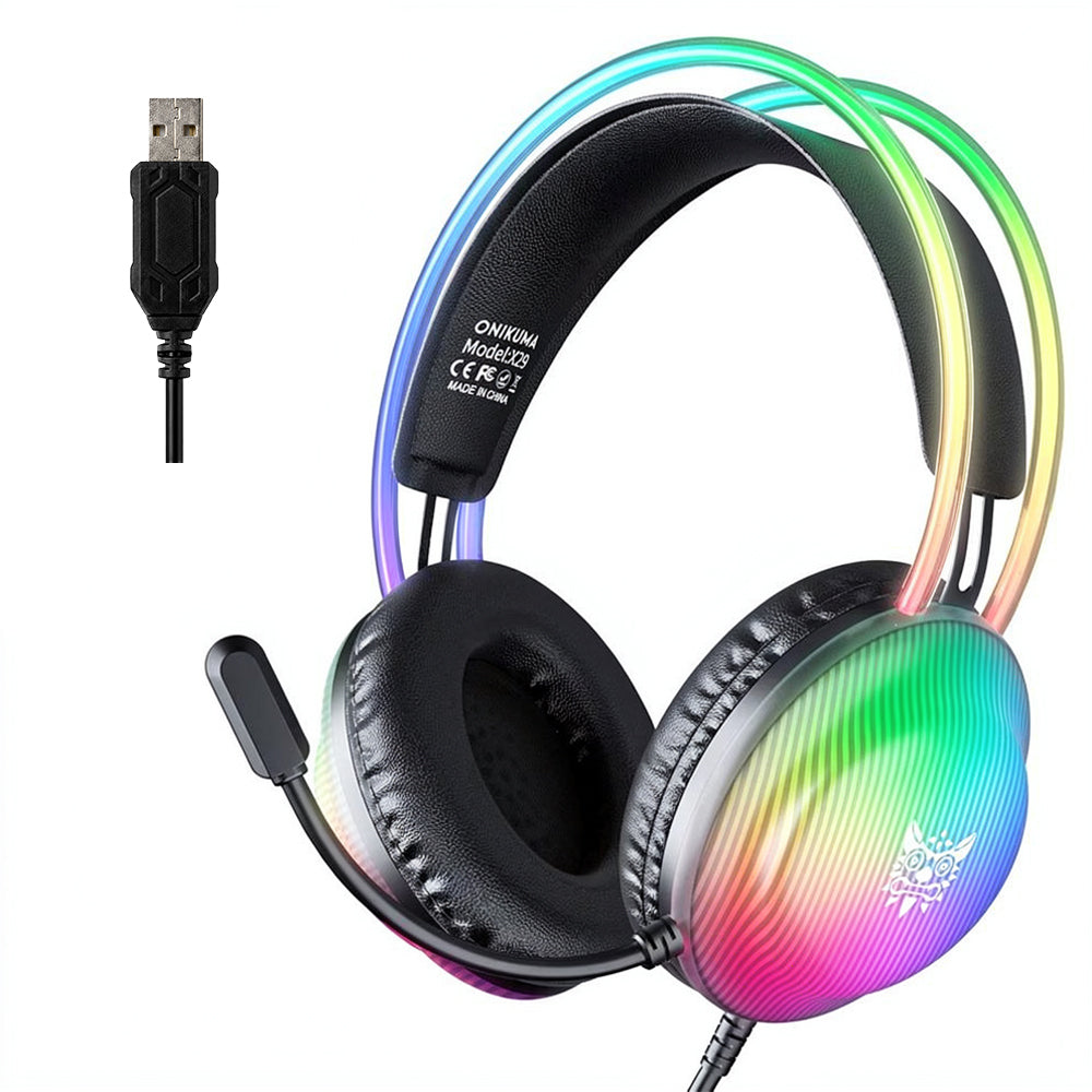 Onikuma X29 RGB Gaming Headset - Black