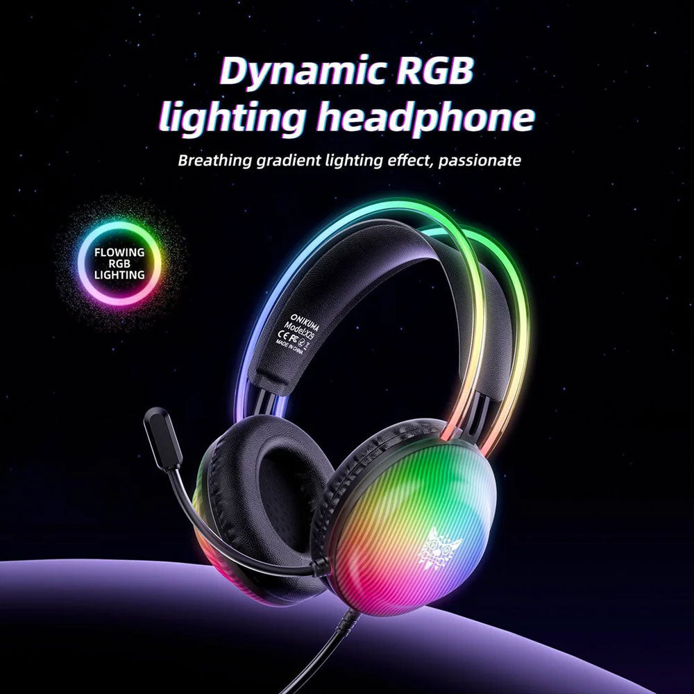 Onikuma X29 RGB Gaming Headset - Black