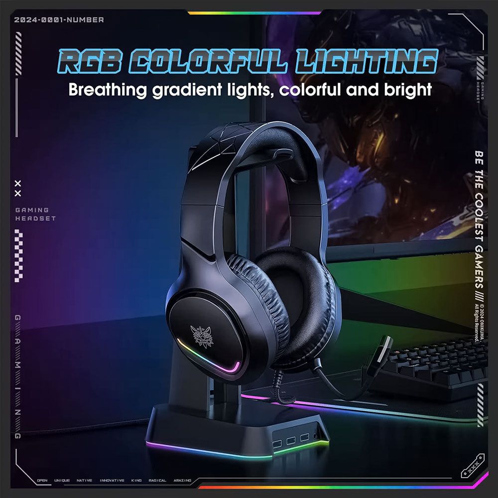 سماعة رأس اونيكوما RGB جيمنج X31 - أسود