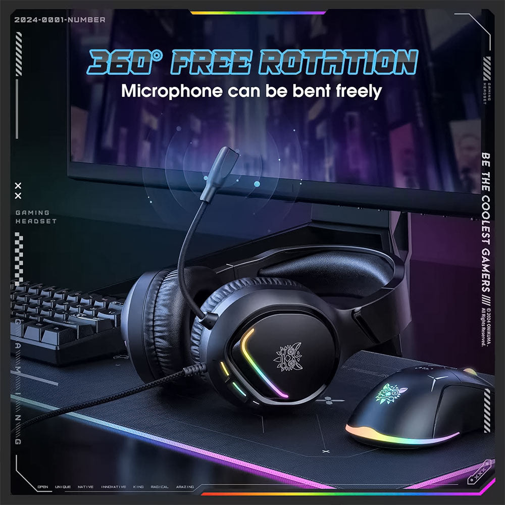 سماعة رأس اونيكوما RGB جيمنج X31 - أسود