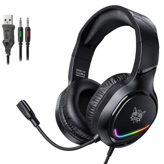سماعة رأس اونيكوما RGB جيمنج X31 - أسود