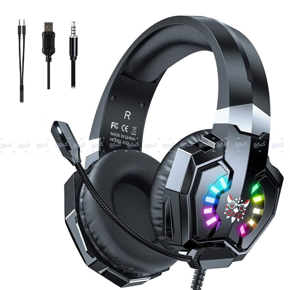 Onikuma X32 RGB Gaming Headset - Black