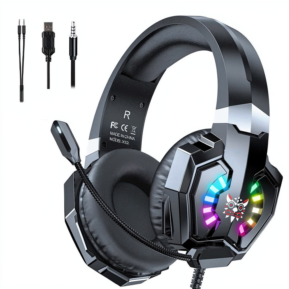 Onikuma X32 RGB Gaming Headset - Black