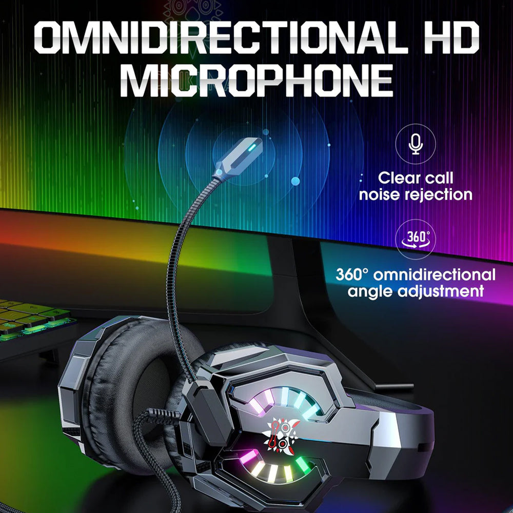 سماعة رأس اونيكوما RGB جيمنج X32 - أسود