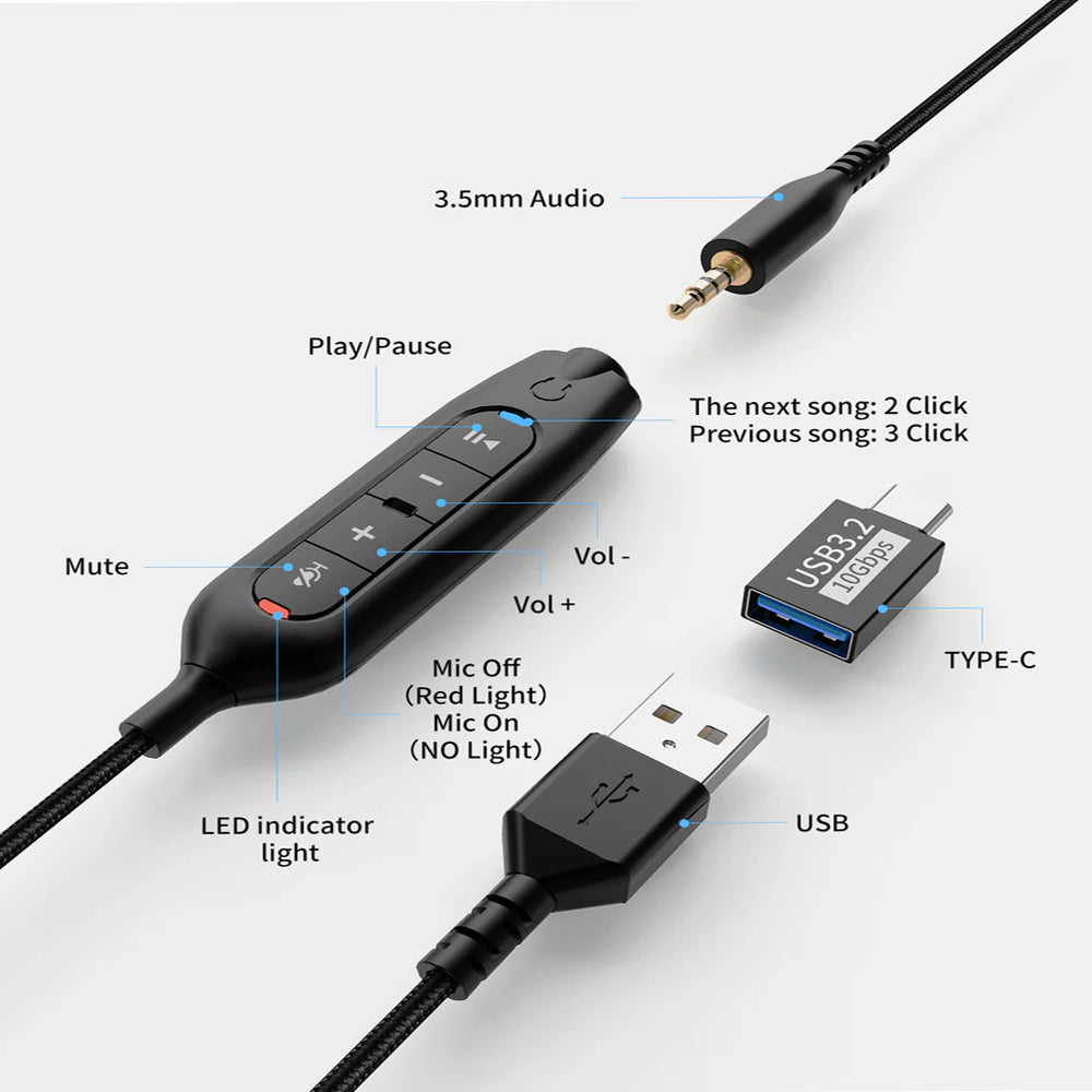 Onikuma X81 Headset With Noise-Cancelling Mic - Black