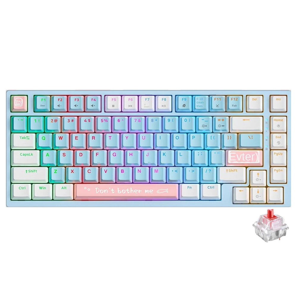 Onikuma G52 Red Switch Wired RGB Gaming Keyboard English - White x Blue