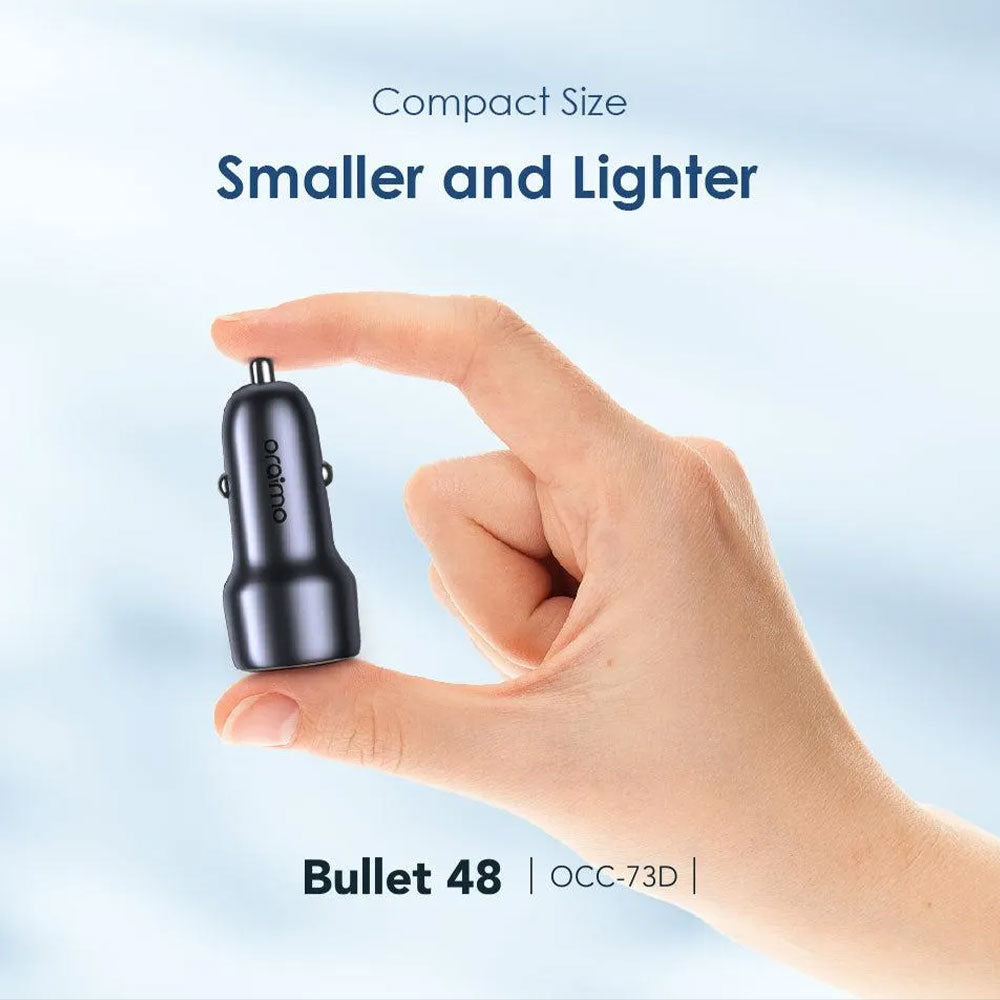 Oraimo Bullet 48 OCC-73D Car Charger Type-C +  USB 48W Fast Charging - Black
