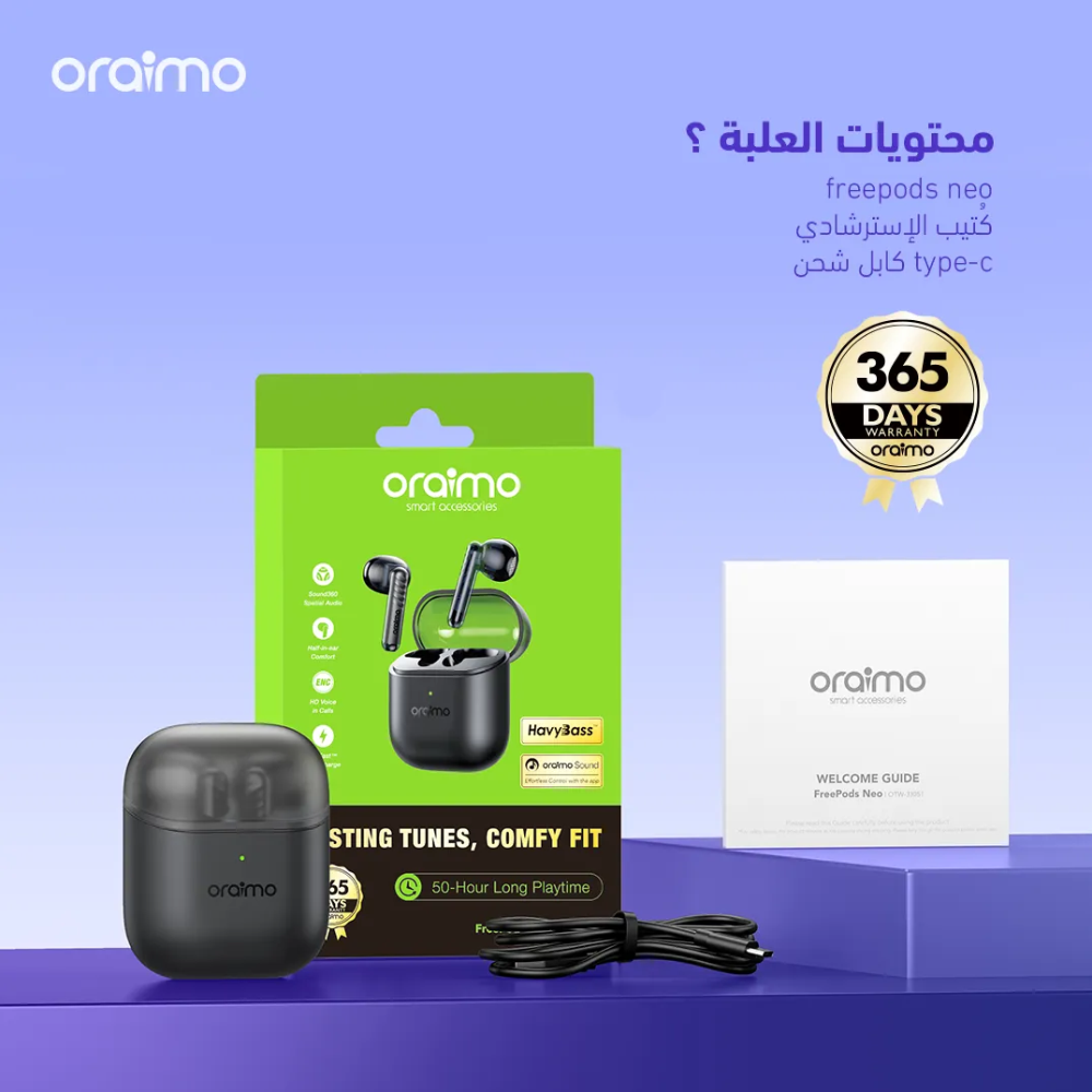 Oraimo FreePods Neo OTW-330S Earbuds - Black