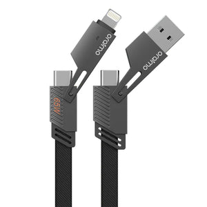 Oraimo OCD-155 USB + Type-C To Type-C + Lightning 4in1 Cable 65W Fast Charging 1m - Black