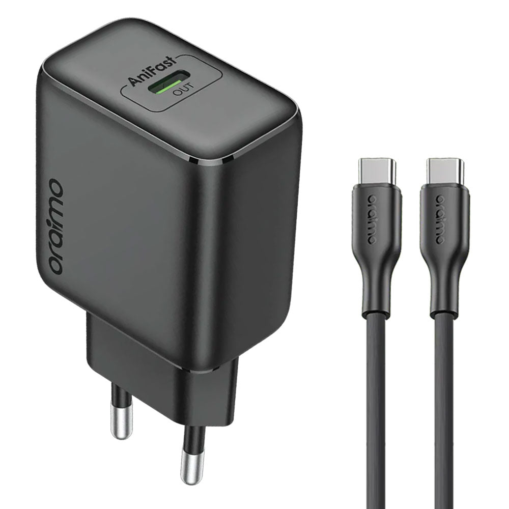 Oraimo PowerGaN 251 OCW-5251ECC Wall Charger PD Type-C 25W Fast Charging - Black