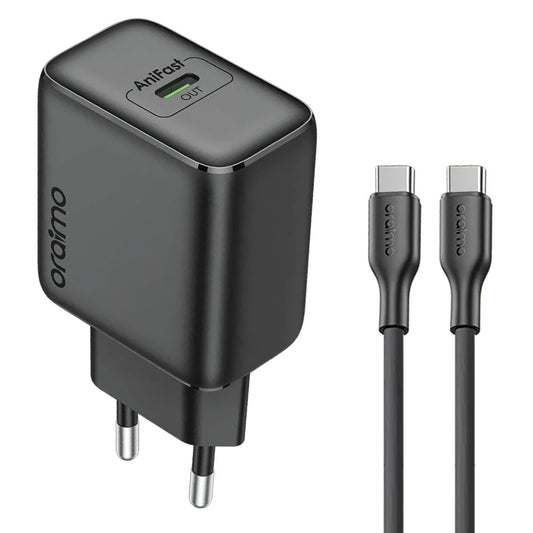 Oraimo PowerGaN 251 OCW-5251ECC Wall Charger PD Type-C 25W Fast Charging - Black