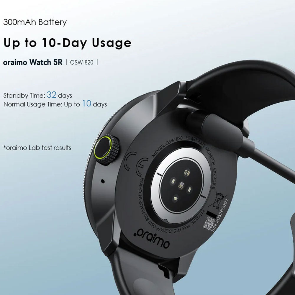 Oraimo Watch 5R OSW-820 Smart Watch Black Case 