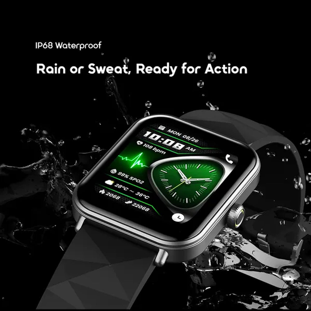 Oraimo Watch Nova 2 Lite OSW-814L Smart Watch Black Case With Black Silicone Strap & Extra Strap