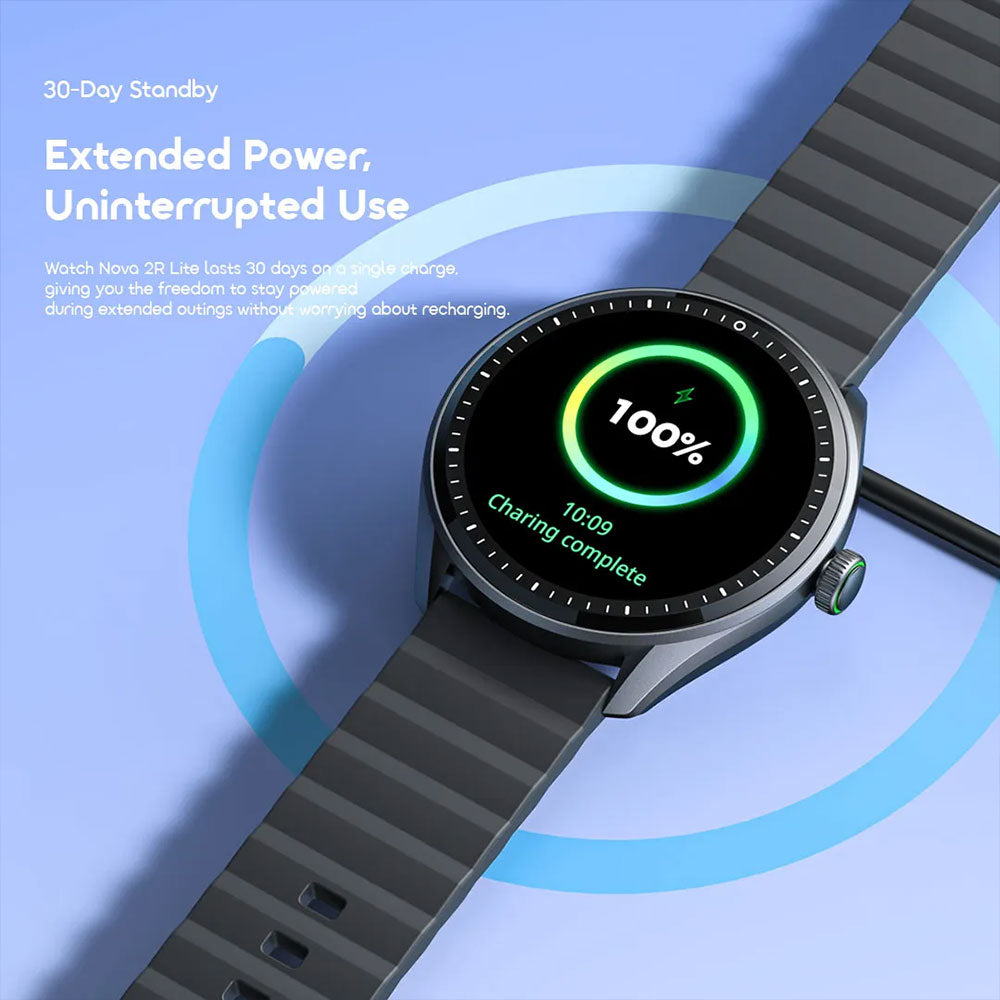 Oraimo Watch Nova 2R Lite OSW-824 Smart Watch Graphite Black Case With Black Silicone Strap
